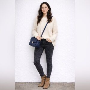 Rag & Bone Rosebowl Navy Acid Wash Skinny Jeans